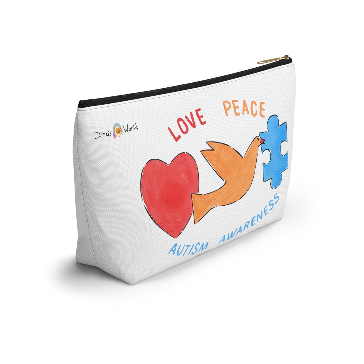 LOVE, PEACE, AUTISM AWARENESS - ACCESSORY POUCH