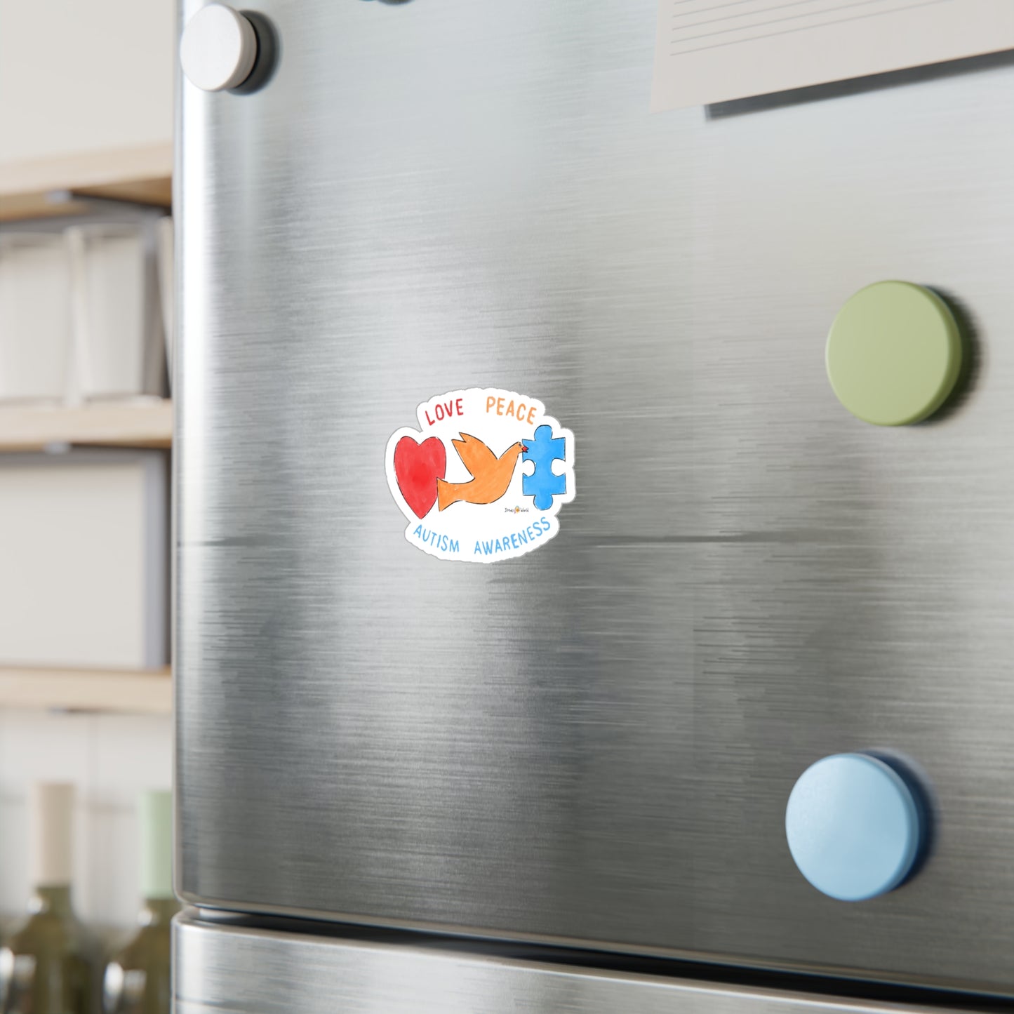 LOVE, PEACE, AUTISM AWARENESS - DECAL