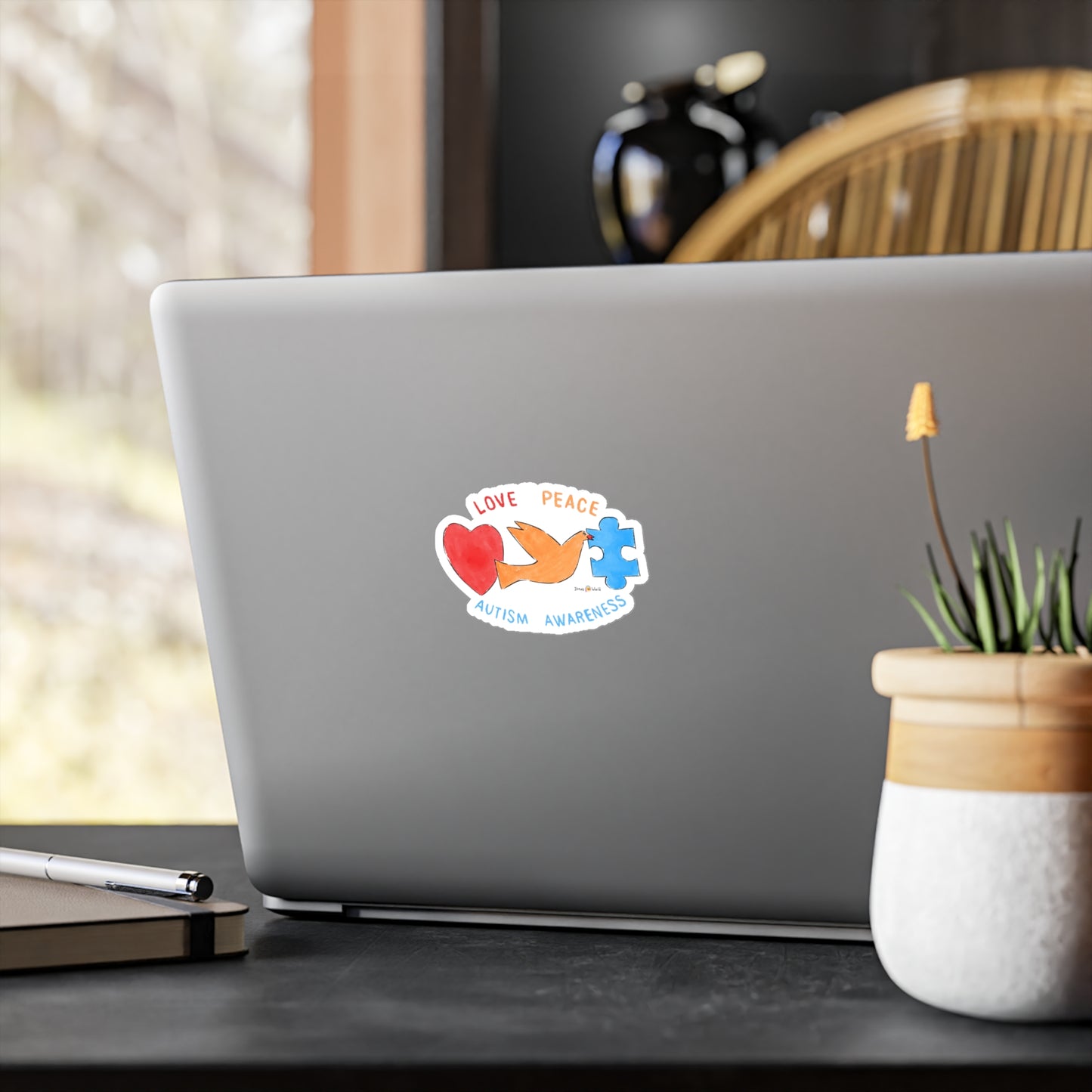 LOVE, PEACE, AUTISM AWARENESS - DECAL