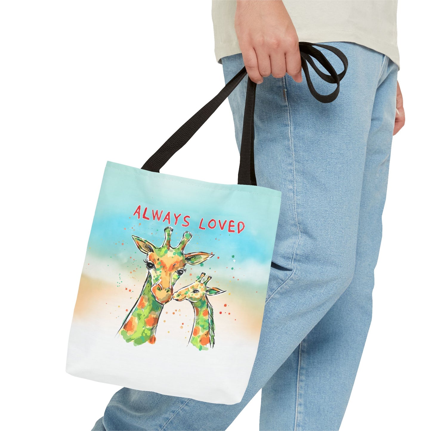 Always Loved Giraffe Colorful Tote Bag