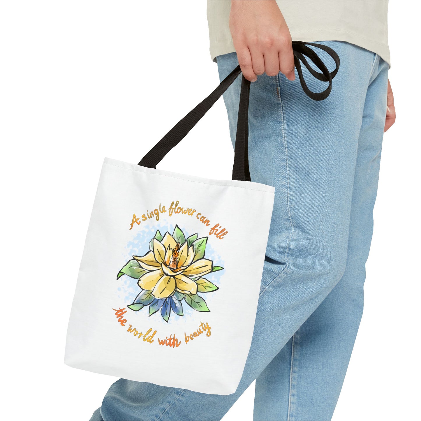 Tote bag with Flower illustration hand drawn