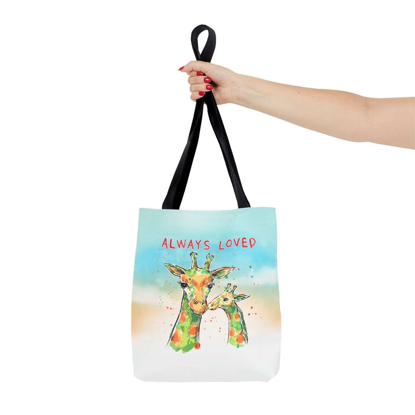 Always Loved Giraffe Colorful Tote Bag