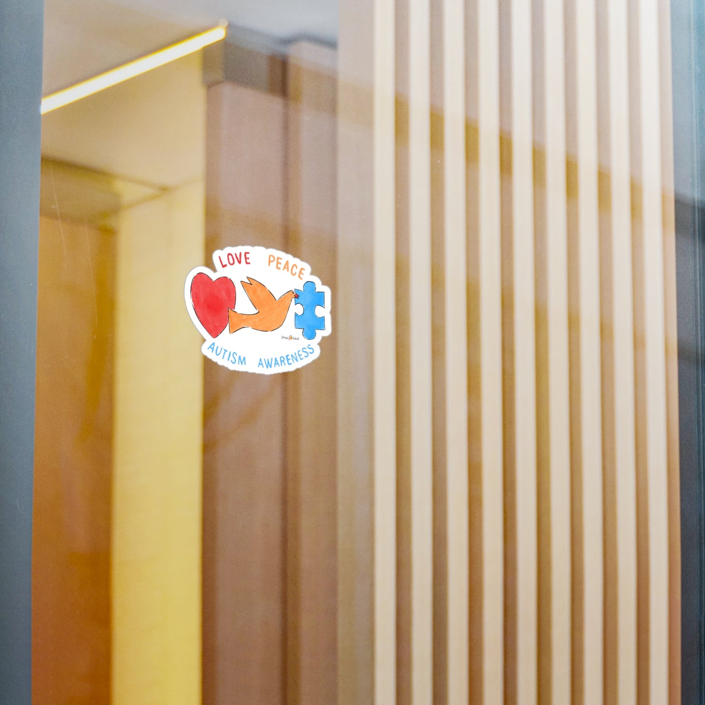 LOVE, PEACE, AUTISM AWARENESS - DECAL