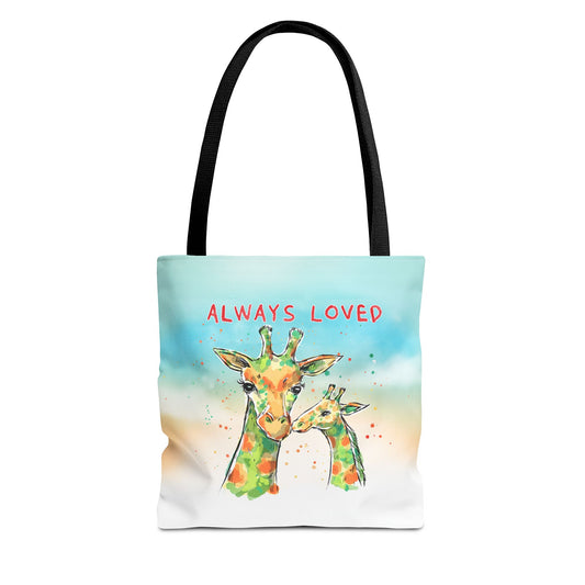 Always Loved Giraffe Colorful Tote Bag