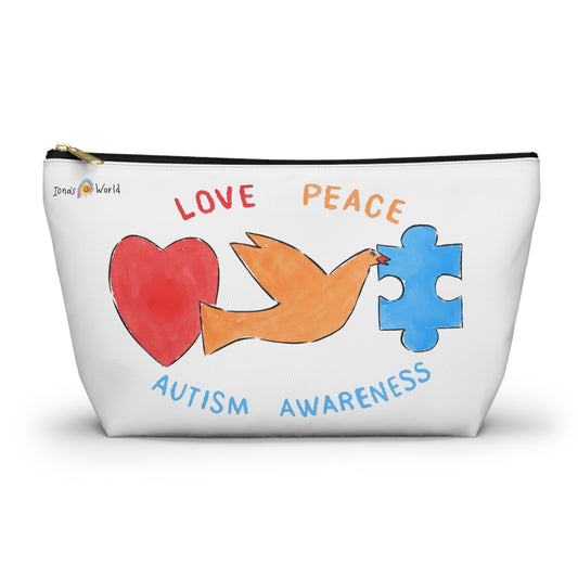 LOVE, PEACE, AUTISM AWARENESS - ACCESSORY POUCH