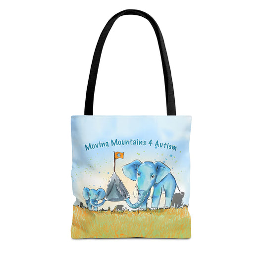 Elephant Moving Mountains 4 Autism Tote Bag Illustrated